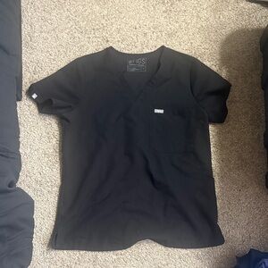 Figs Black Scrub Top Medium